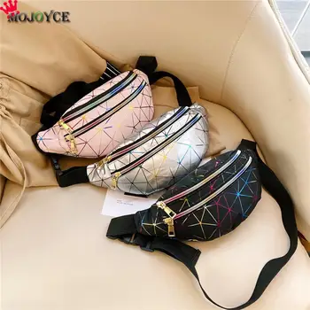 

Women Waist Bag Laser Fanny Pack Running Zip Belt Money Pouch Travel Holiday Purse Holographic pockets ladies chest bag