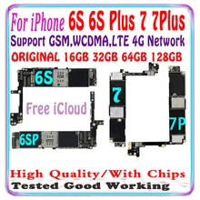 Free iCloud Original For iPhone 6S 7 PLUS 6S PLUS motherboard unlocked for iphone 6S PLUS 7 PLUS 6 S logic board With Chips IOS