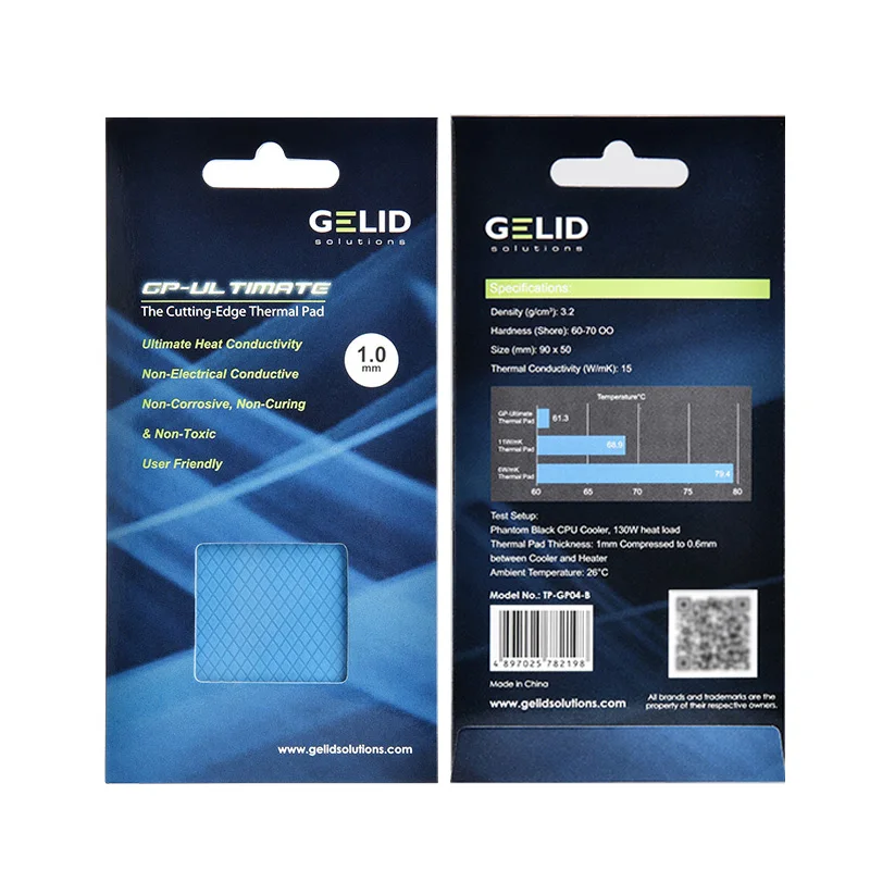 GELID gp-ultimate rozpraszanie ciepła silikonowa podkładka termiczna do mostu północnego 15W/mk 90x50 0.5/1.0mm/1.5mm/2.0mm/3.0mm