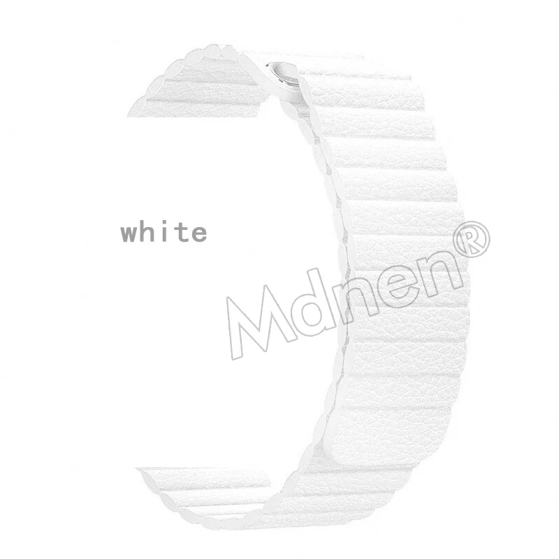Ремешок для Apple Watch, ремешок 42 мм, 38 мм, Iwatch 5, 4, 3, 2, 1, Mdnen, застежка-петля, браслет из натуральной кожи, магнитная пряжка - Цвет ремешка: 1 White
