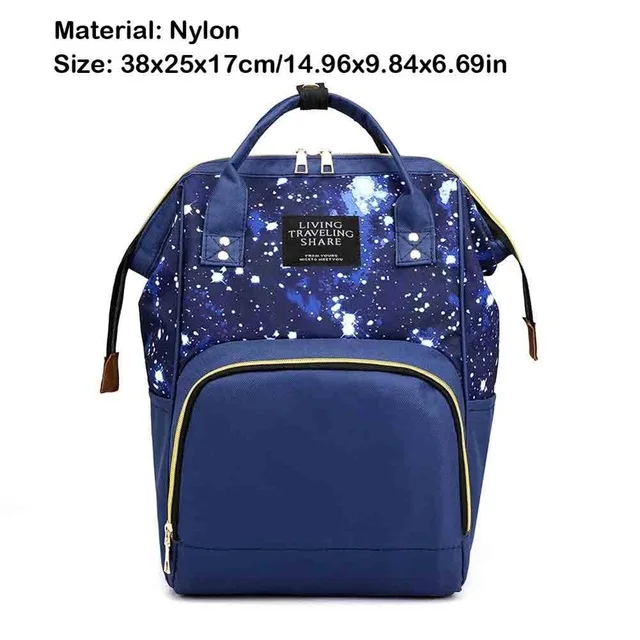 Blue starry sky Новинка, модная сумка для мумии, для подгузников, в полоску, большая вместительность, рюкзак для мамы, женский, для путешествий, шоппинга, для кормления, для хранения подгузников, сумка-Органайзер - Цвет: Blue starry sky