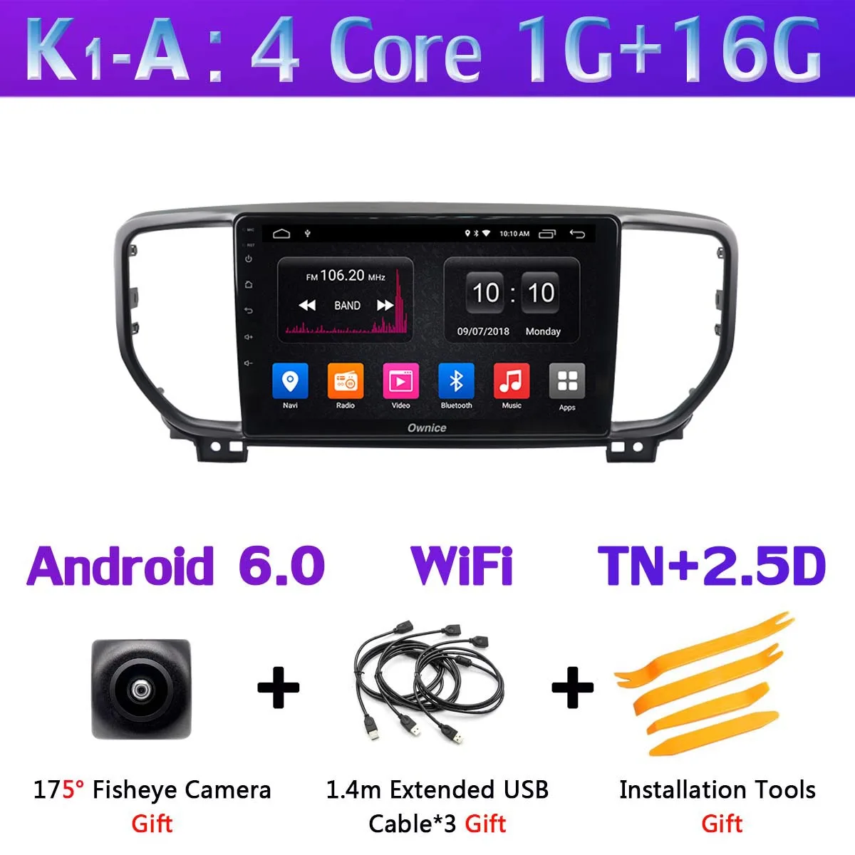 360 ° камера 4G LTE Android 9,0 4G+ 64G SPDIF DSP CarPlay автомобильный мультимедийный плеер для Kia Sportage KX5 gps навигационное радио - Цвет: K1-A