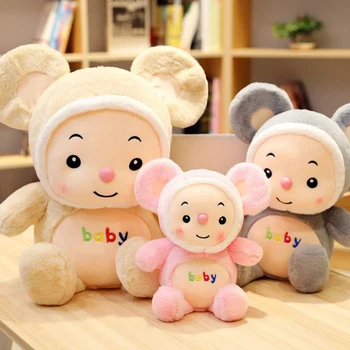 

Soft Rat Plush Toys Super Cute Animal Plush Toy Cartoon Mouse Baby Rat Stuffed Doll Birthday Christmas Gift for Kids Girls