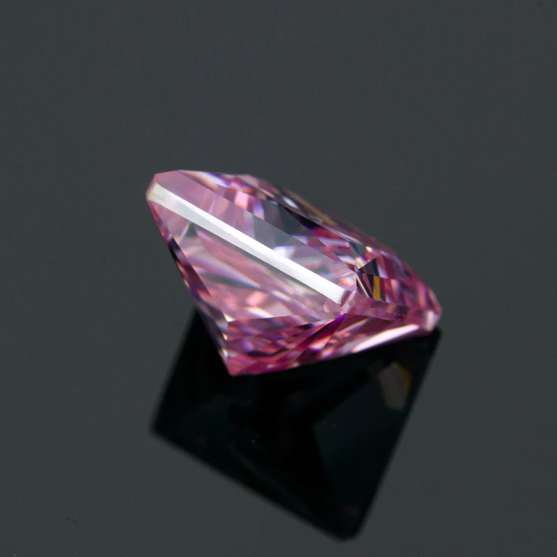Zhanhao Moissanite Hand-Cutting Princess Pink Color Premium Gems Loose Diamond Test Passed Gemstone For Jewelry Making