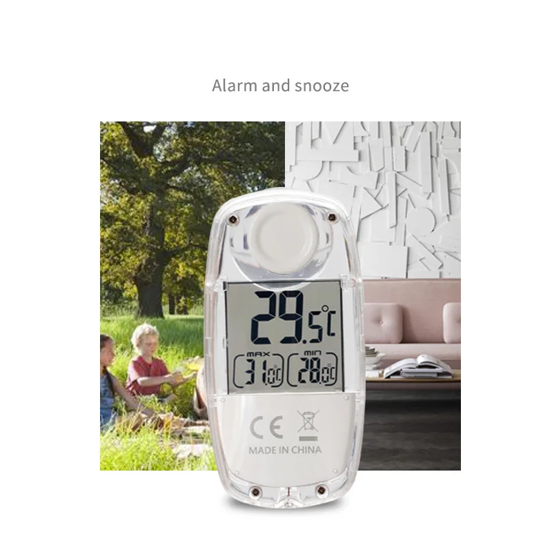 Mini Solar Thermometer with Suction Up for the Window Outdoor Garden Temperature Meter Portable LCD Digital Thermometer New