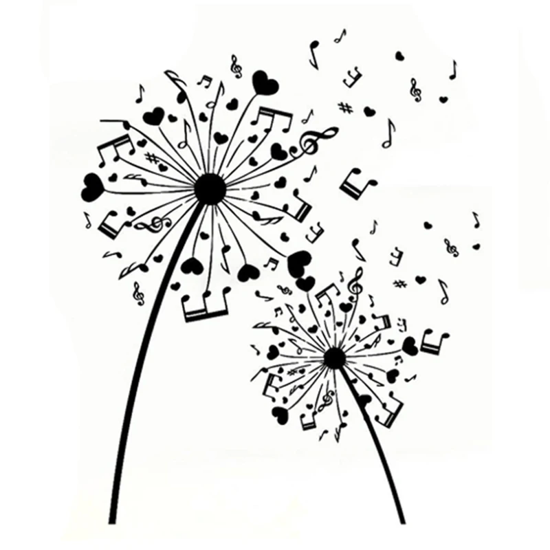 Music Dandelion Note Car Sticker Cool Decal For Car Waterproof Decals
