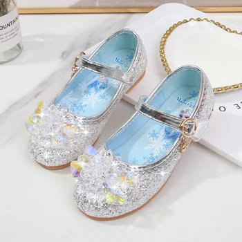 

New Spring Children Leather Shoes Sequin Princess Girls Shoes For Girls Party Wedding Shoes Baby Student Cute Soft Sandals