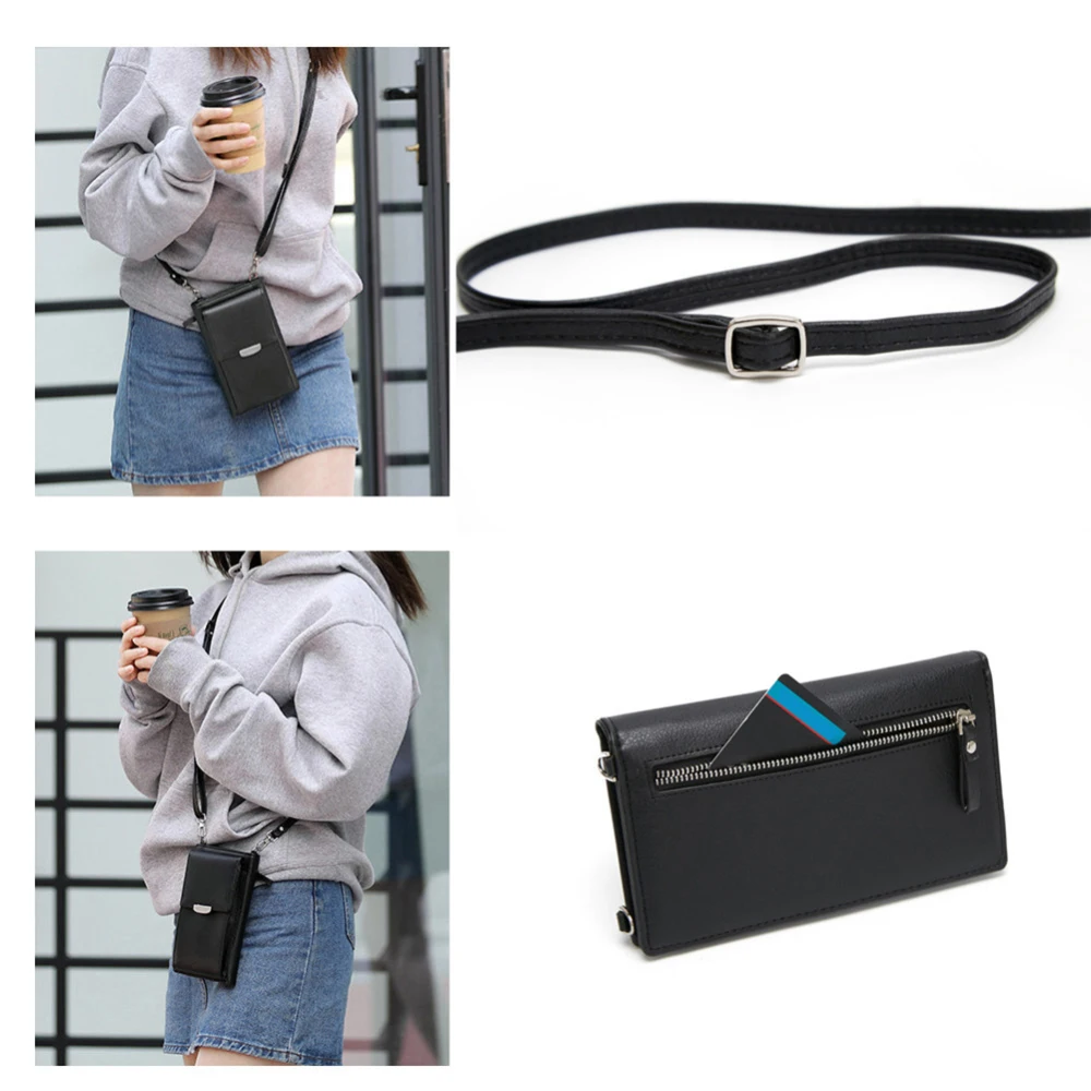 

Phone Case For Samsung Galaxy S10 S9 S8 Female Wallet Phone Case package phone bag hanging neck wallet outer bag for iPhone
