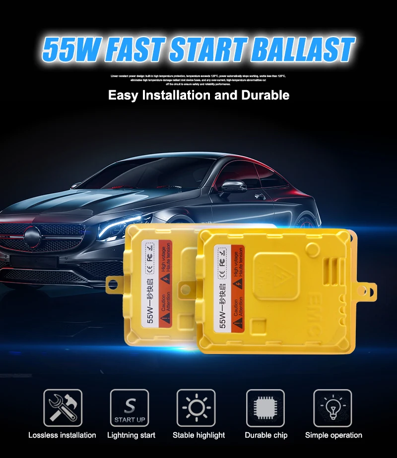 Hot Sale Car Headlight 55w Hid Ballast Fast Bright Quick Start External Digital Slim Ballast Reactor Ac 12v Hid Ballast 55w Car Light Accessories Aliexpress