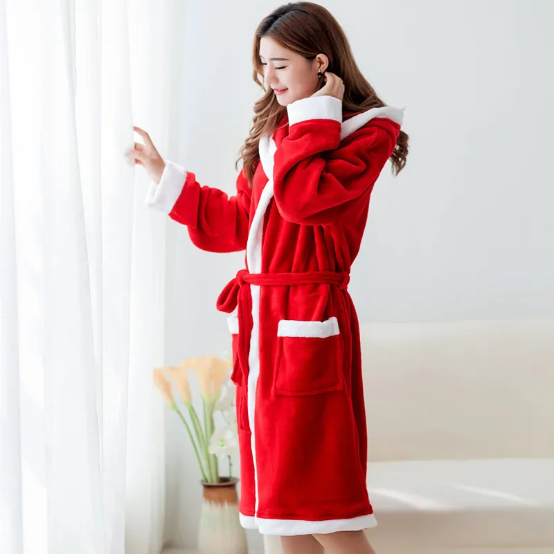 Women-s-Hooded-Flannel-Robe-Red-Plush-Robe-Men-s-Mid-Calf-Luxury-Sleepwear-Winter-Warm (4)