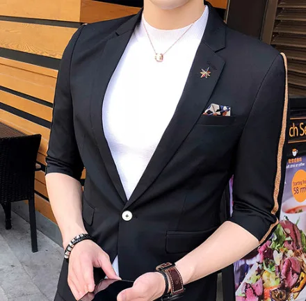 Only Blazer Black Модные Дизайнерские мужские облегающие костюмы, облегающие смокинг, британский Colete, клубный Блейзер и брюки, мужские костюмы с брюками, мужские костюмы - Цвет: Only Blazer Black