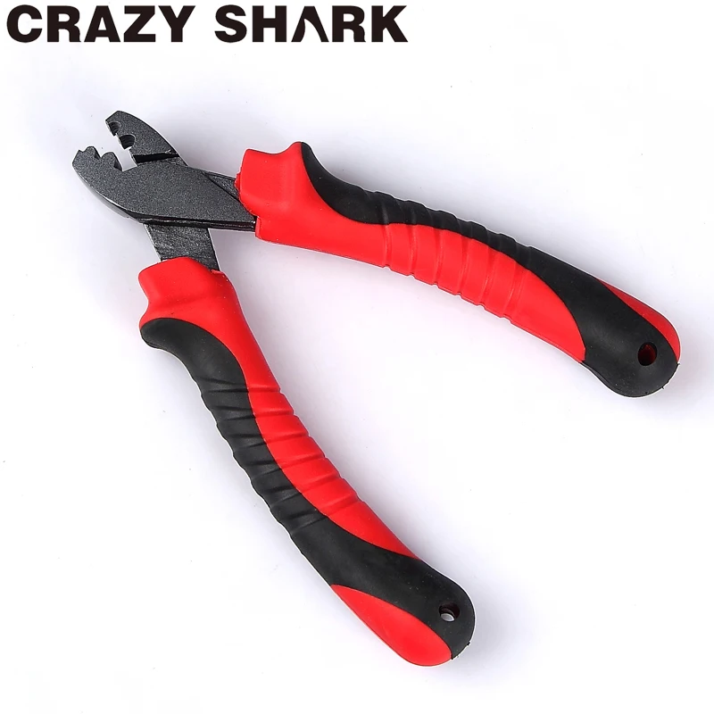 

Crazy Shark Fishing Crimping Pliers Line Barrel Sleeves Cutter Scissors Tackle for Grip Hooks Goods For Fishing