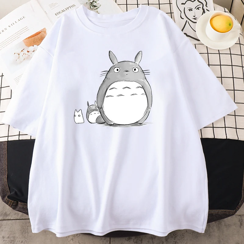 Totoro Studio Ghibli Harajuku Kawaii T Shirt Women Ullzang Miyazaki Hayao Tshirt Funny Cartoon T-shirt Cute Anime Top Tee Female vintage graphic tees Tees