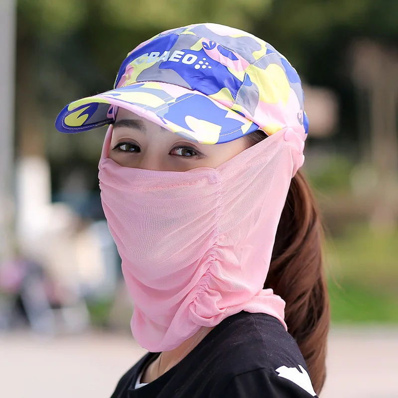 

Hat Women's Summer Sun-resistant Face Covering Outdoor Cycling Topee Foldable UV-Protection Korean-style Cricket-cap Sun Hat