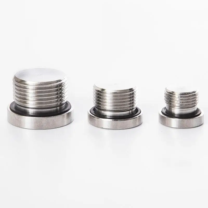 304 In Acciaio Inox Ed Dado Esagonale Flangia Presa Spina Di Tenuta Tubo Di Olio Plug Nero Rondella G1/8 M8 M10 M12 M14 M16 M18 M20 M22 M27 M33