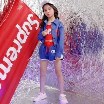 

2020 new Hip-hop Children Hip Hop Suit Girl Chao Loose Handsome Hiphop Show Girl Dance Clothing