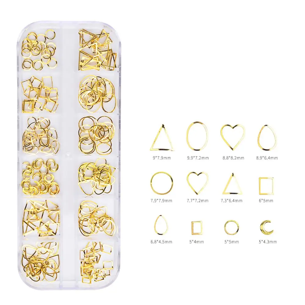 gold 12 сеток розовые, золотые, серебряные шпильки для ногтей украшения деталей ногтей Смешанные полые 3D Овальные заклепки в виде звезд заклепки для ногтей Аксессуары для самостоятельного маникюра - Цвет: gold