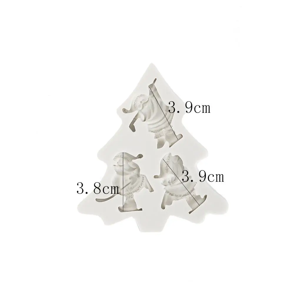 Рождественская елка форма Санта Клауса модель силиконовая для торта помадка