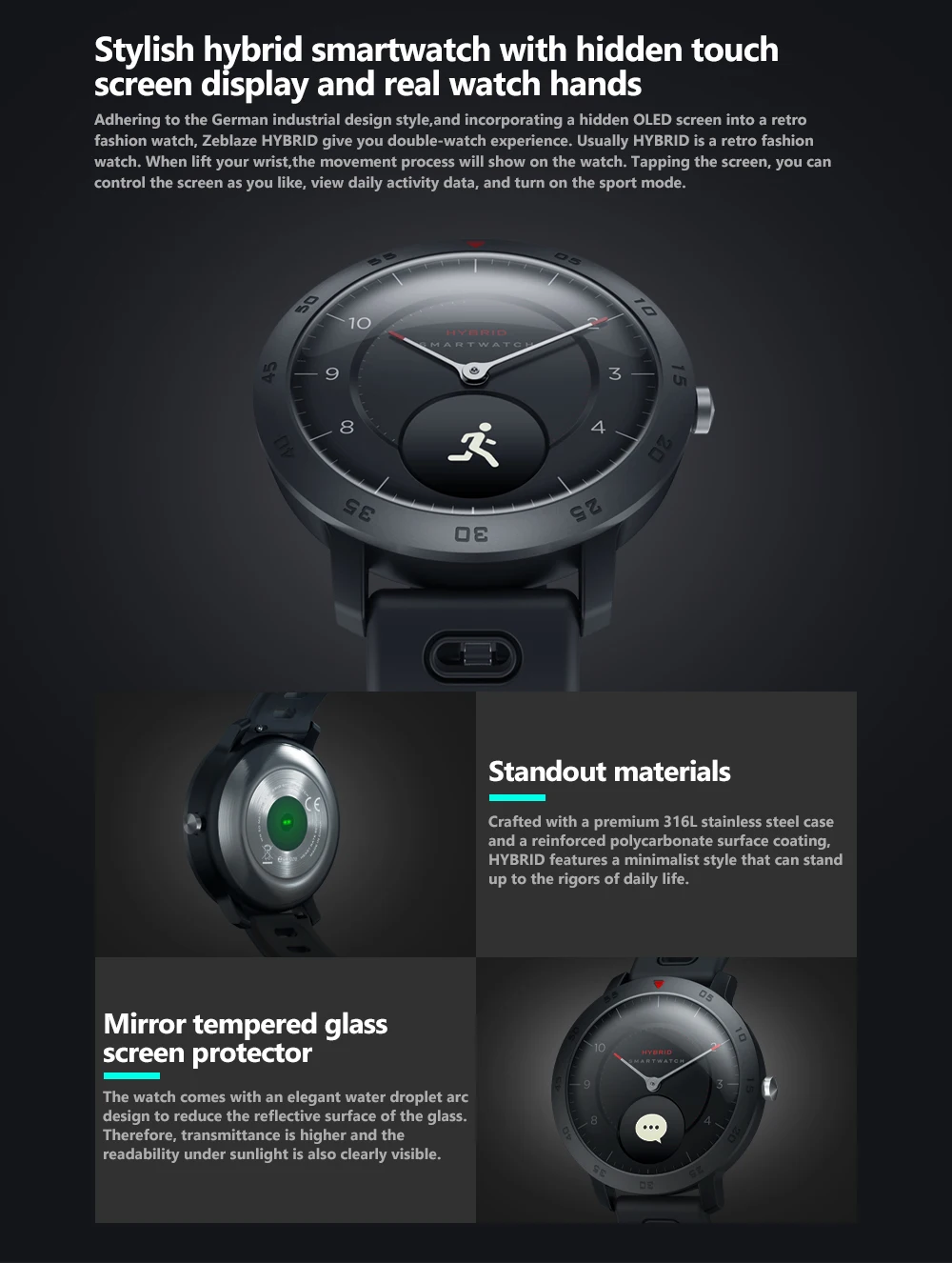 Гибридный модные часы Smart Watch Для мужчин's и Для женщин Водонепроницаемый Bluetooth спортивные часы сердечного ритма крови Давление монитор спортивный трекер