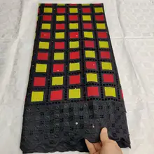 Новейшая Высококачественная африканская швейцарская маркизет кружевные ткани вышивка в швейцарской сухой хлопковой кружевной ткани для свадебного платья 5 ярдов