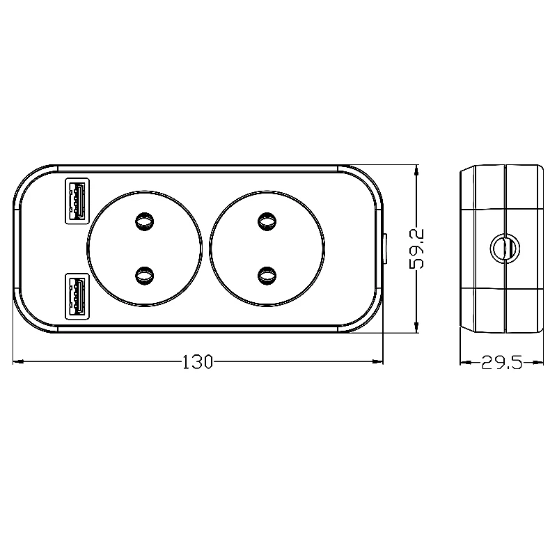Enhanced Product Title: 

Portable Power Strip with EU Plug: Dual USB Ports, 1200W Capacity