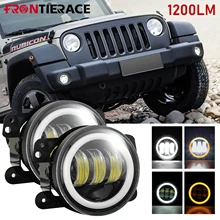 

2pcs Wrangler Fog Light 4 Inch LED Angel Eye Suitable for Jeeps Off-road Vehicles Trucks Buses White Light Golden Light 30W