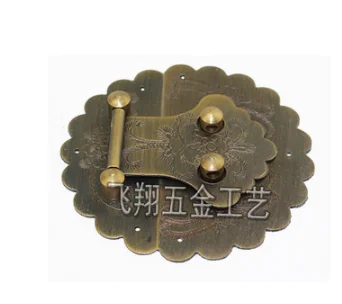 

Bronze Door Button Lock Camphor Wooden Box Copper Lock Button Brass Printed Button Old Wooden Box Lock