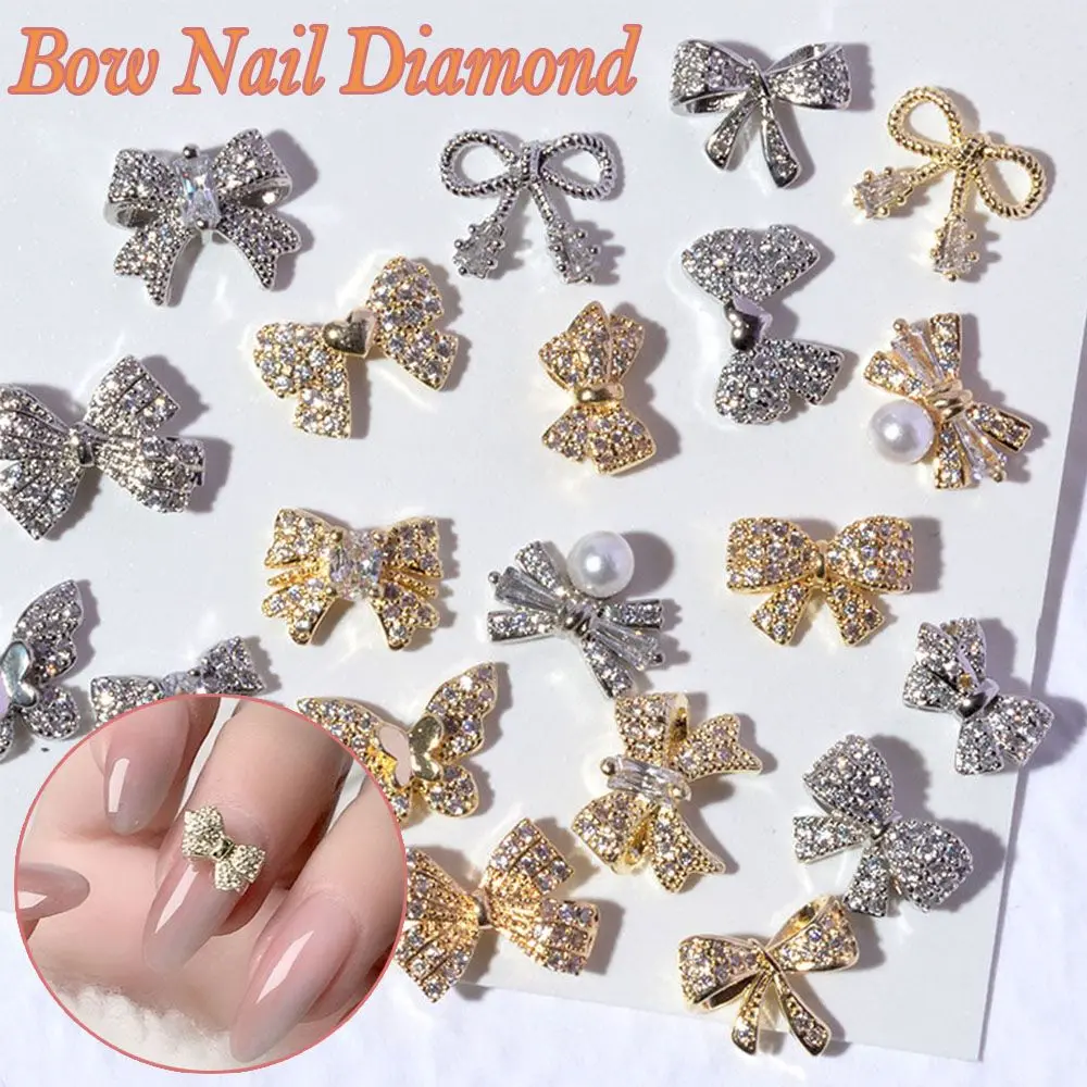 

1 Piece Nail Diamond Charm Ribbon Nail Decoration Rhinestones DIY Nail Supplies Sparkling Pearls Nail Decoration Accessories