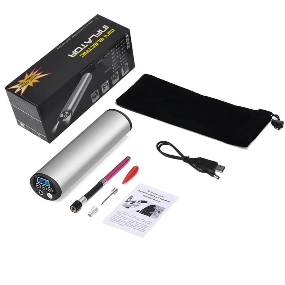 Round Встроенный аккумулятор Dc13V интеллектуальный цифровой дисплей воздушный насос Компактный и подходит для переноски автомобиля велосипедный насос - Название цвета: Round