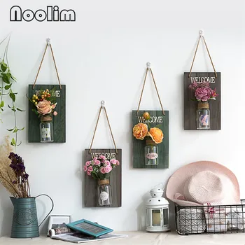 

Creative Hydroponic Vase Wall Hanging Pendant Nordic Retro Wall Mounted Flower Vase Living Room Restaurant Home Decoration