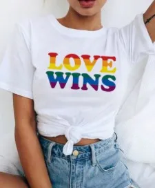 Pride Lgbt/футболки с радужным принтом для мужчин и женщин; Летняя Повседневная футболка с надписью Love is Love; одежда унисекс - Цвет: 8