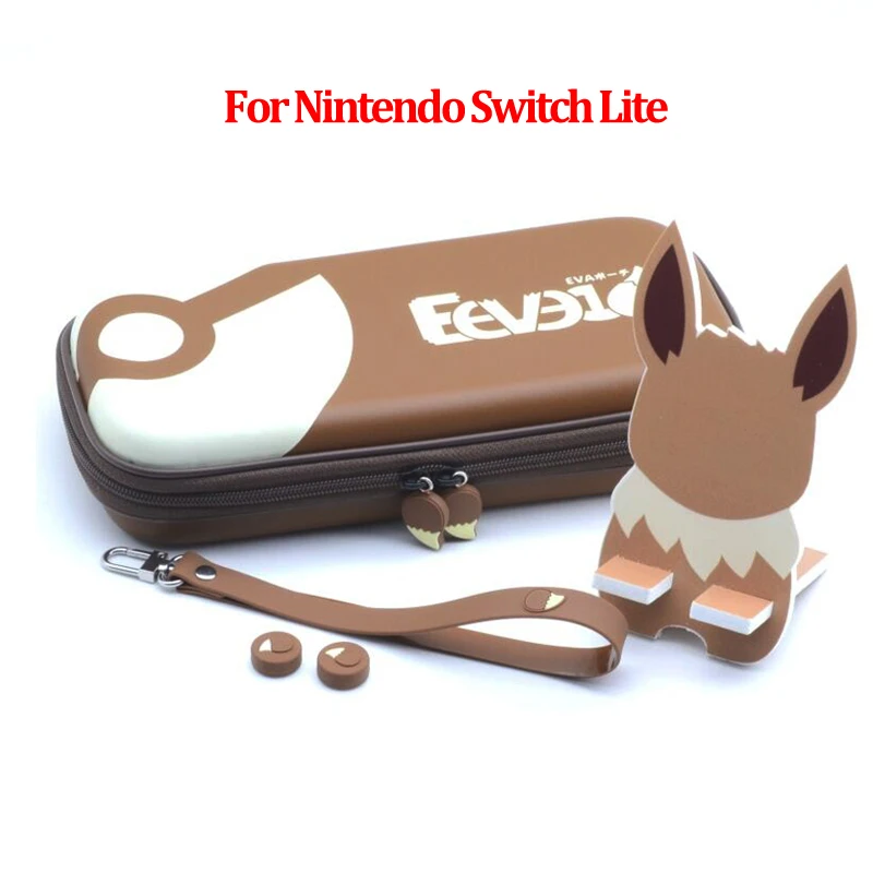 Для nintendo Switch/Lite аксессуары сумка для хранения Защитный чехол Для nintendo переключатель Lite Mini 16 игр+ закалённое защитное стекло - Цвет: Switch Lite Eeve