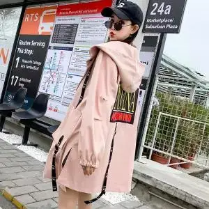 Осенняя Свободная Женская ветровка большого размера куртка-бомбер Harajuku Студенческая куртка BF негабаритная куртка базовые пальто толстовки - Цвет: 3