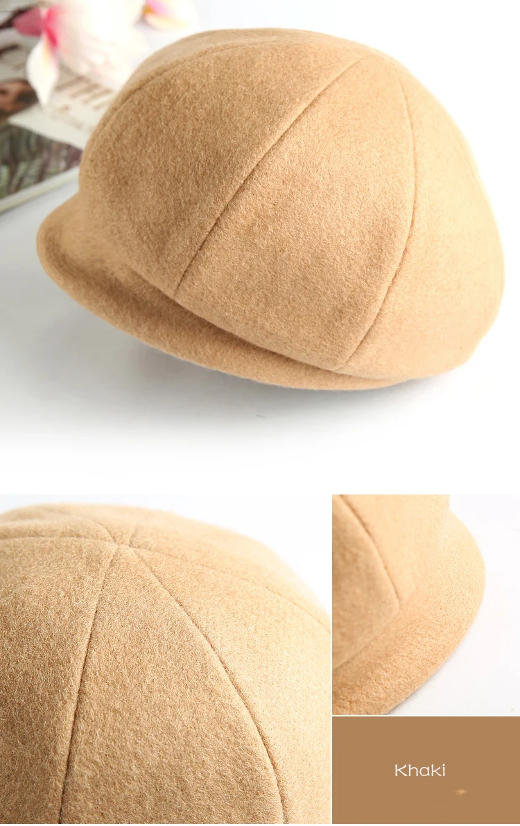 FS Wool Women Autumn Winter Pink Octagonal Cap For Ladies Stylish Artist Painter Newsboy Caps Grils Black Pink Beret Caps