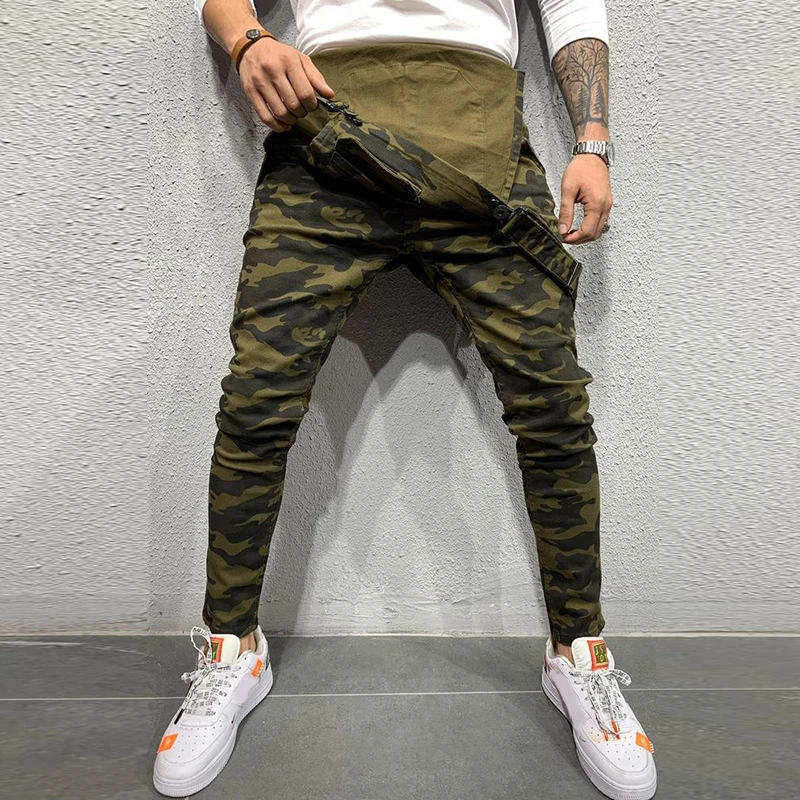 Spring Male Sleeveless Trousers Work Jumpsuit Men Pocket Overalls Pants Man Suspender Five Color Autumn Jumpsuit Casual 2019