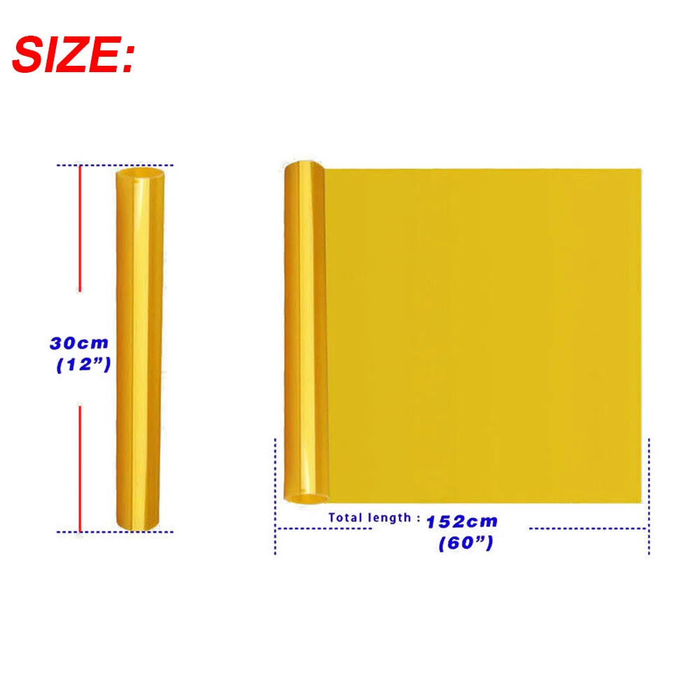 

Universal Headlight tint film Vinyl Wrap Yellow Sticker Taillight 1pc Auto Car Cover Equipment Film Replacement