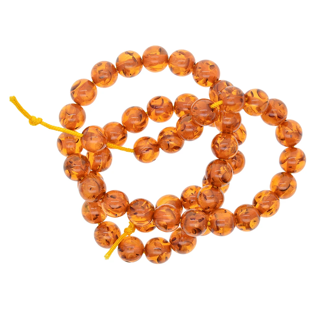 DIY Necklace Bracelet Earrings Jewelry Craft Designing Beads 8mm Amber Beads