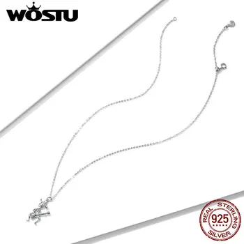 

Wostu 925 Sterling Silver Luxury Skull Man with Guitar Chain Necklace for Women Jewelry 2020 New Bijoux Girl Gifts DAN198