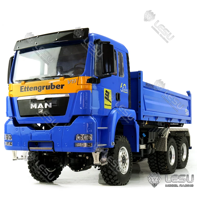 LESU 1/14 RC самосвал гидравлический подъёмник 6x6 MAN TGS трёхходовой 3 направления