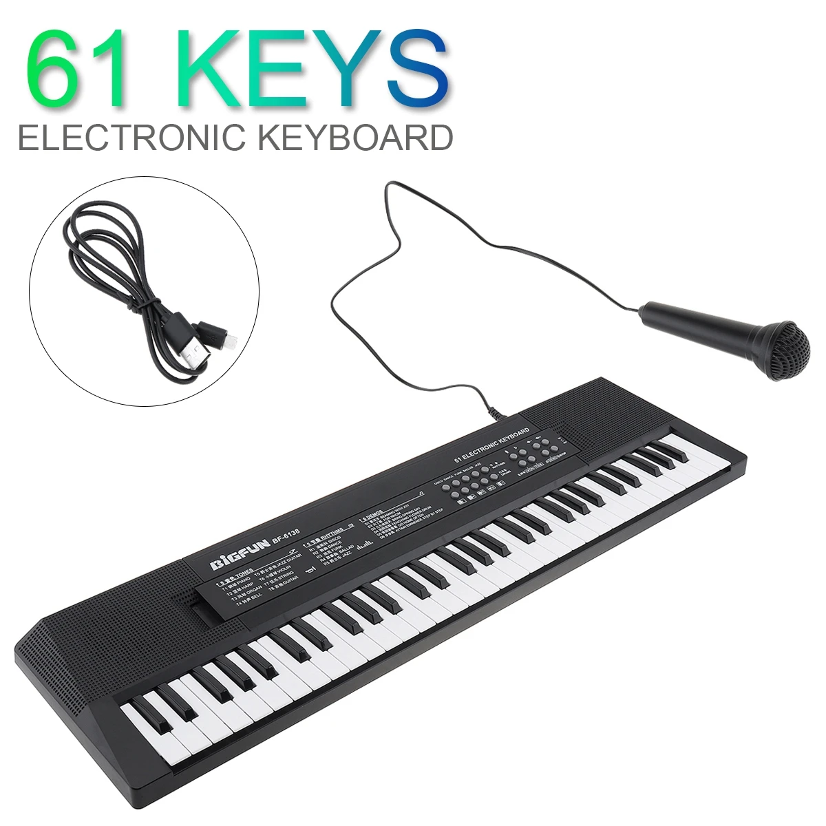 Electronic Musical Instrument 49 / 61 Keys Electronic Keyboard Piano Digital Music Key Board Microphone Children Gift Musical Enlightenment