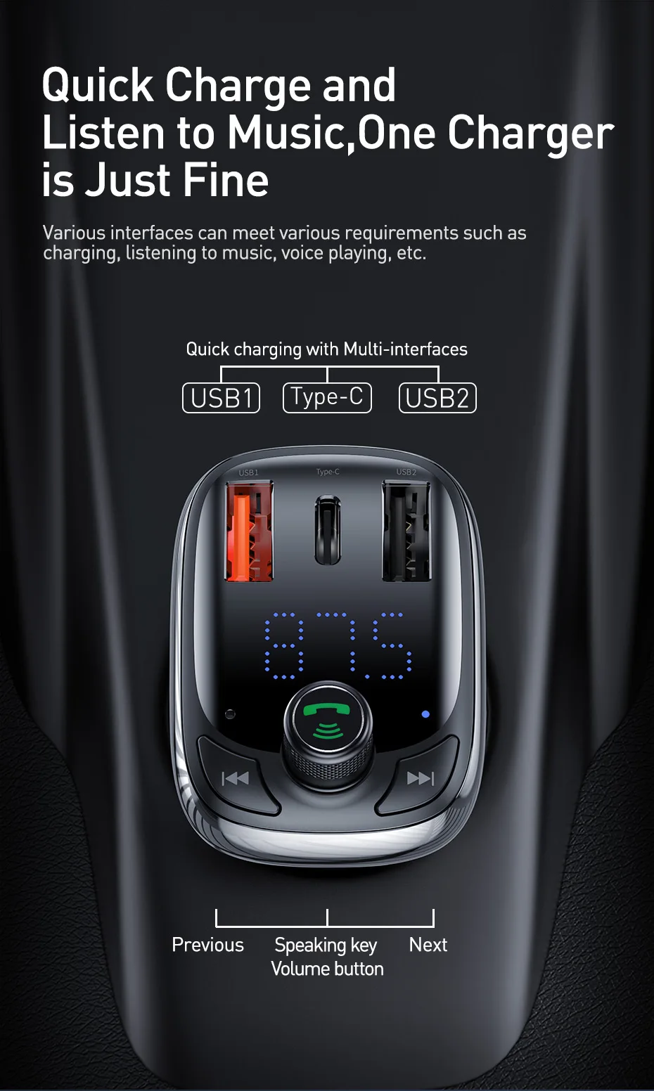 Baseus Quick Charge 4,0 3,0 USB Автомобильное зарядное устройство QC QC4.0 Bluetooth fm-передатчик автомобильный комплект для iPhone 11 Pro Max 5A быстрое PD зарядное устройство