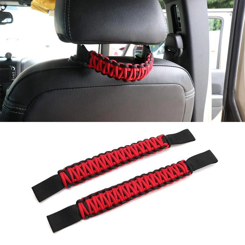 Headrest Grab Handles Rear Seat Passenger Grip Handles for Jeep Wrangler YJ TJ JK JKU JL SUV or ATV/UTV(2 Pieces