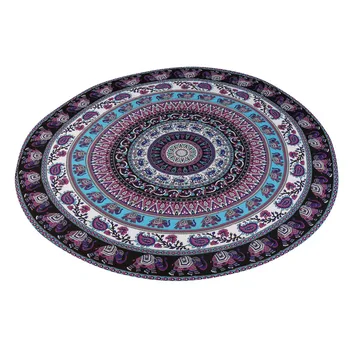 

Fashion Big Print Ladies Round Beach Pool Home Shower Towel Blanket Table Cloth Yoga Mat High Quality Polyester Soft Diam 1.5m