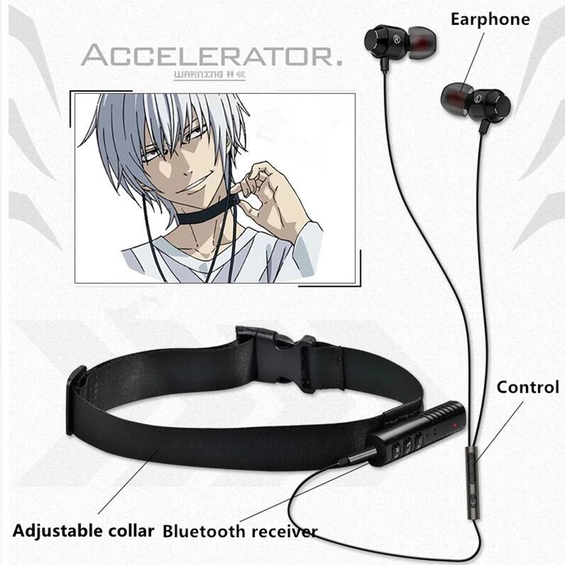 

Game Anime Toaru Kagaku no Railgun Cosplay A Certain Magical Index Accelerator Collar Necklace BlueTooth Earphone Accessories