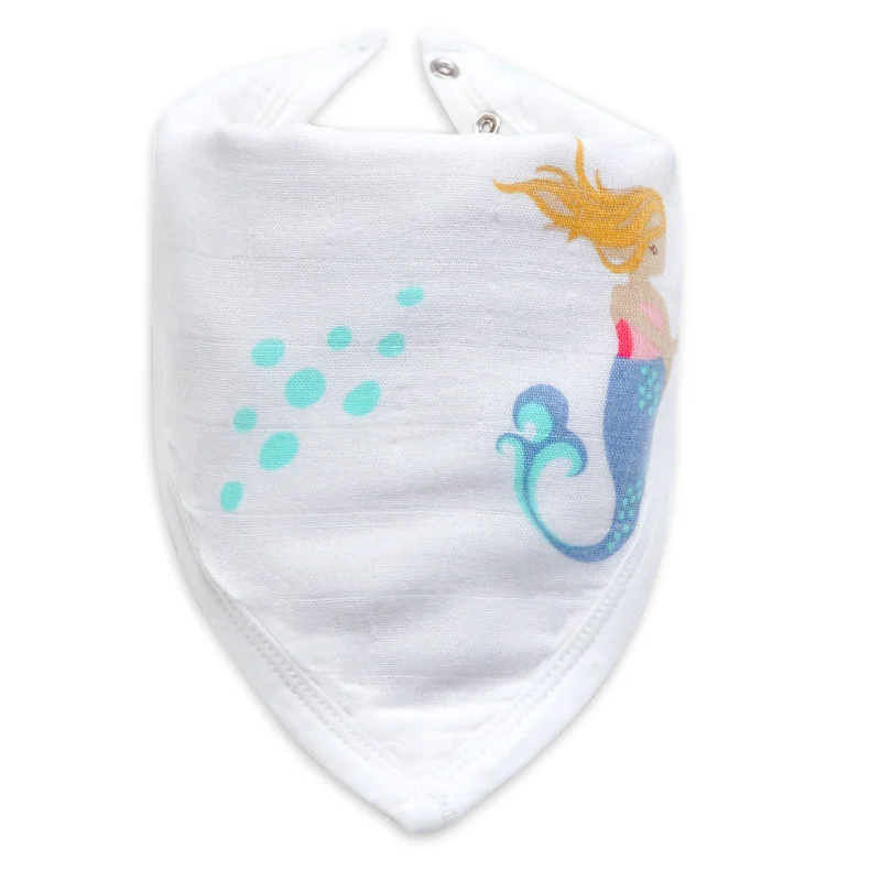 little mermaid Muslinlife 6-слойное бальное платье из Треугольники нагрудники банданы для младенцев, новорожденных нагрудники из мягкого бамбукового волокна и хлопка для детей Одежда для мальчиков и полотенце для девочек - Цвет: little mermaid