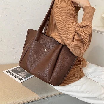 

Vintage PU Leather Shoulder Bags for Women 2020 Classic Handbags Travel Luxury Hand Bag Female Large Shoulder Bag