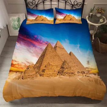 

Egypt Pyramids 3D Print Duvet Cover Set Queen King Natural Scenery Pattern Double Bedding Boy Bedroom Bed Cover For Man