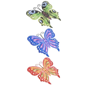 

3pcs Sculpture Living Room Crafts For Garden Artificial Gift Backyard Metal Butterfly Indoor Outdoor Wall Art Home Hanging Decor