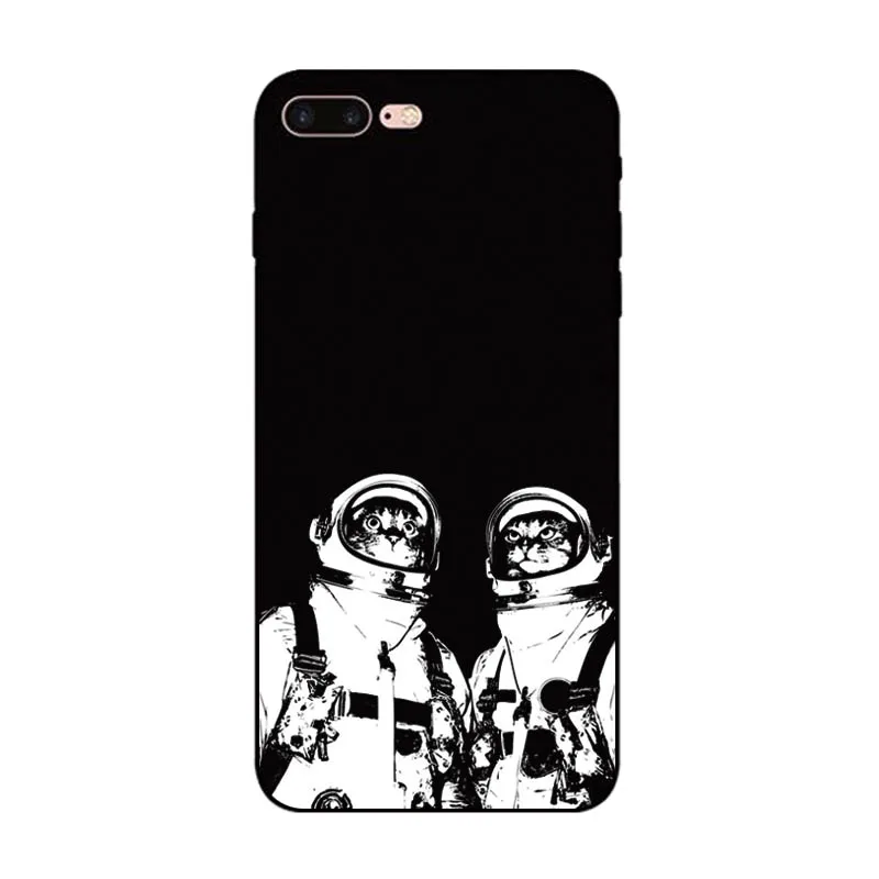 Черный с белой луной Звезды Космос астронавт Мягкий силиконовый чехол для телефона чехол для iPhone 5 5S SE 6 6S 7 8 Plus X XR XS Max - Цвет: 183