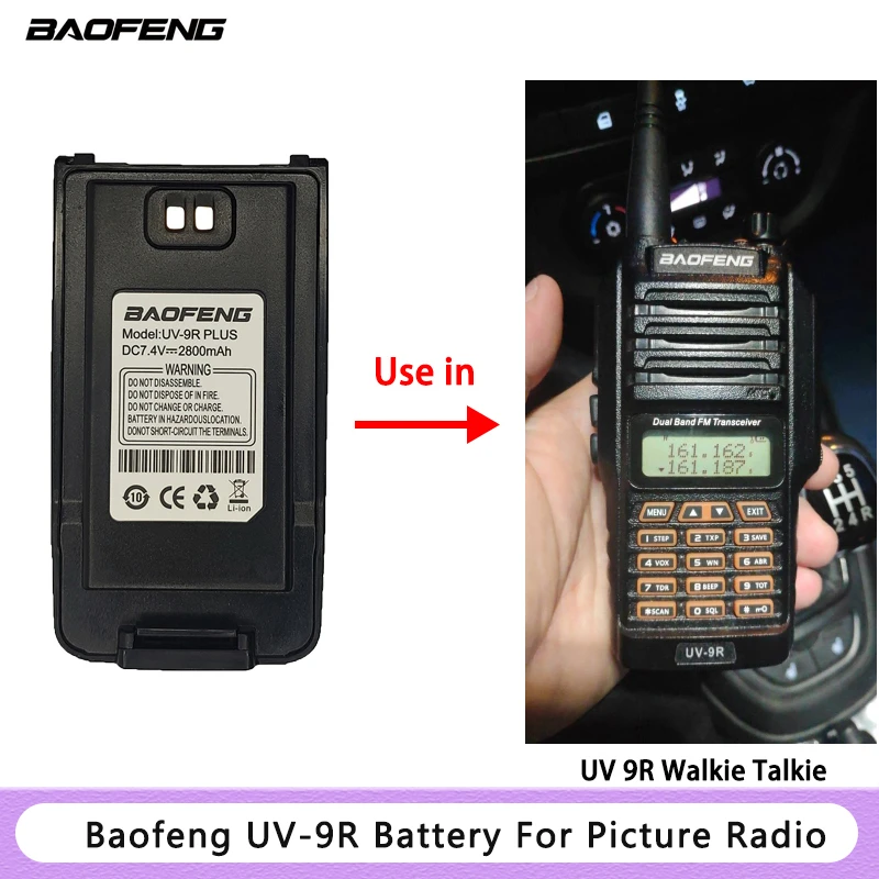 BAOFENG UV-9R Battery 2800mAh Li-ion Battery For UV9R Walkie Talkie Orange Keyboard Type Pufong Radio Part Original Accessories walki talki